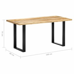Jídelní stůl mangovníkové dřevo / kov 160x80x75 cm,Jídelní stůl mangovníkové dřevo / kov 160x80x75 cm