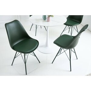 Jídelní židle 4 ks IKAROS Dekorhome Tmavě zelená,Jídelní židle 4 ks IKAROS Dekorhome Tmavě zelená