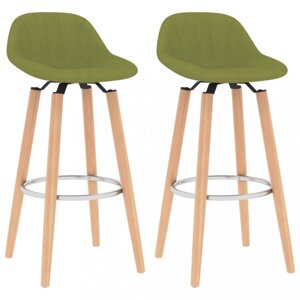 Barové židle 2 ks látka / buk Dekorhome Zelená,Barové židle 2 ks látka / buk Dekorhome Zelená