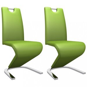 Jídelní židle 2 ks umělá kůže / chrom Dekorhome Zelená,Jídelní židle 2 ks umělá kůže / chrom Dekorhome Zelená
