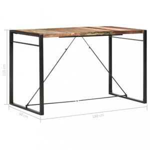 Barový stůl hnědá / černá Dekorhome 180x90x110 cm,Barový stůl hnědá / černá Dekorhome 180x90x110 cm