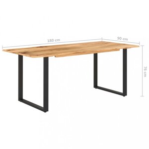 Jídelní stůl masivní dřevo / ocel Dekorhome 180x90x76 cm,Jídelní stůl masivní dřevo / ocel Dekorhome 180x90x76 cm