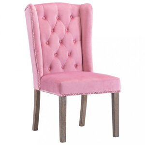 Jídelní židle samet / kaučukovník Dekorhome Růžová,Jídelní židle samet / kaučukovník Dekorhome Růžová