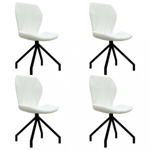 Jídelní židle 4 ks umělá kůže Dekorhome Bílá,Jídelní židle 4 ks umělá kůže Dekorhome Bílá