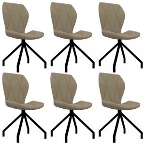 Jídelní židle 6 ks umělá kůže Dekorhome Cappuccino,Jídelní židle 6 ks umělá kůže Dekorhome Cappuccino