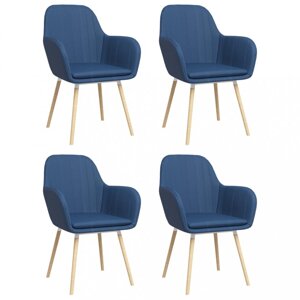 Jídelní židle 4 ks látka / bukové dřevo Dekorhome Modrá,Jídelní židle 4 ks látka / bukové dřevo Dekorhome Modrá