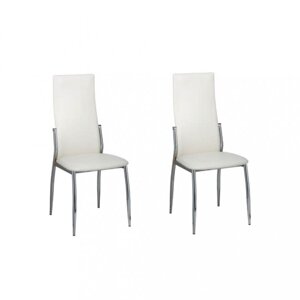 Jídelní židle 2 ks umělá kůže Dekorhome Bílá,Jídelní židle 2 ks umělá kůže Dekorhome Bílá