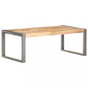Konferenční stolek masivní dřevo / kov Dekorhome Šedá,Konferenční stolek masivní dřevo / kov Dekorhome Šedá