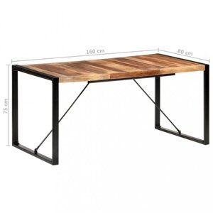 Jídelní stůl masivní dřevo / kov Dekorhome 160x80x75 cm,Jídelní stůl masivní dřevo / kov Dekorhome 160x80x75 cm