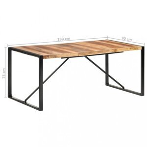 Jídelní stůl masivní dřevo / kov Dekorhome 180x90x75 cm,Jídelní stůl masivní dřevo / kov Dekorhome 180x90x75 cm