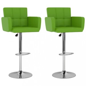 Barové židle 2 ks umělá kůže / kov Dekorhome Zelená,Barové židle 2 ks umělá kůže / kov Dekorhome Zelená