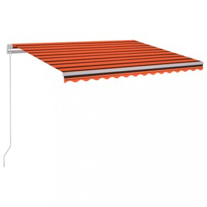 Ručně zatahovací markýza s LED světlem 300x250 cm Dekorhome Hnědá / oranžová,Ručně zatahovací markýza s LED světlem 300x250 cm Dekorhome Hnědá / oranž