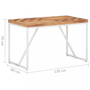 Jídelní stůl hnědá / bílá Dekorhome 120x60x76 cm,Jídelní stůl hnědá / bílá Dekorhome 120x60x76 cm