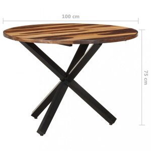 Jídelní stůl akácie / černá Dekorhome 100x100x75 cm,Jídelní stůl akácie / černá Dekorhome 100x100x75 cm