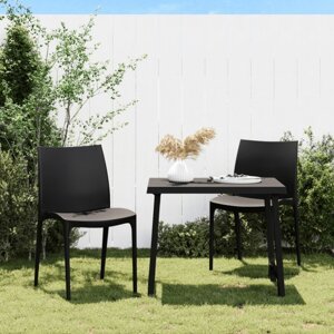 Zahradní židle 2 ks antracitové 50 x 46 x 80 cm polypropylen,Zahradní židle 2 ks antracitové 50 x 46 x 80 cm polypropylen