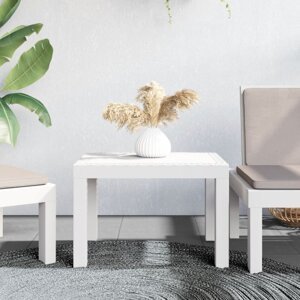 Zahradní stolek bílý 59 x 47 x 40 cm PP,Zahradní stolek bílý 59 x 47 x 40 cm PP