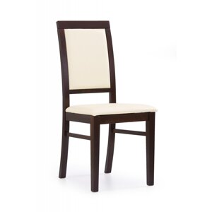 Jídelní židle SYLWEK 1 Tmavý ořech / krémová (CAYENNE 1112),Jídelní židle SYLWEK 1 Tmavý ořech / krémová (CAYENNE 1112)