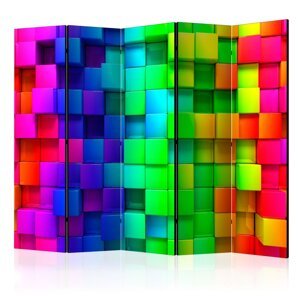 Paraván Colourful Cubes Dekorhome 225x172 cm (5-dílný),Paraván Colourful Cubes Dekorhome 225x172 cm (5-dílný)