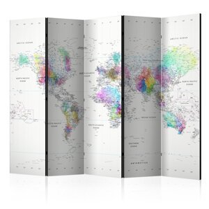 Paraván White-colorful world map Dekorhome,Paraván White-colorful world map Dekorhome