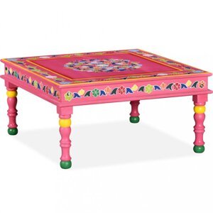 Konferenční stolek ručně malovaný Dekorhome Růžová,Konferenční stolek ručně malovaný Dekorhome Růžová