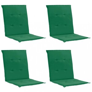 Voděodolné podušky na zahradní židle 4 ks Dekorhome Zelená,Voděodolné podušky na zahradní židle 4 ks Dekorhome Zelená