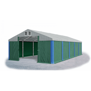 Garážový stan 5x6x2m střecha PVC 560g/m2 boky PVC 500g/m2 konstrukce ZIMA Zelená Šedá Modré,Garážový stan 5x6x2m střecha PVC 560g/m2 boky PVC 500g/m2