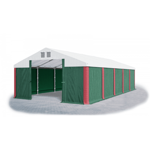 Garážový stan 4x6x2,5m střecha PVC 560g/m2 boky PVC 500g/m2 konstrukce ZIMA Zelená Bílá Červené,Garážový stan 4x6x2,5m střecha PVC 560g/m2 boky PVC 50