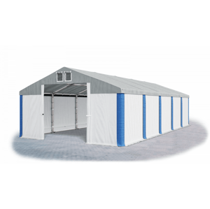 Garážový stan 4x6x2,5m střecha PVC 560g/m2 boky PVC 500g/m2 konstrukce ZIMA Bílá Šedá Modré,Garážový stan 4x6x2,5m střecha PVC 560g/m2 boky PVC 500g/m