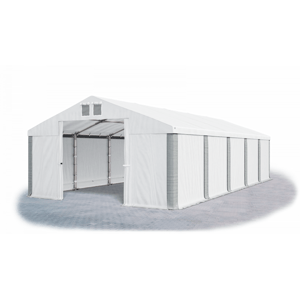 Garážový stan 6x12x4m střecha PVC 560g/m2 boky PVC 500g/m2 konstrukce ZIMA Bílá Bílá Šedé,Garážový stan 6x12x4m střecha PVC 560g/m2 boky PVC 500g/m2 k