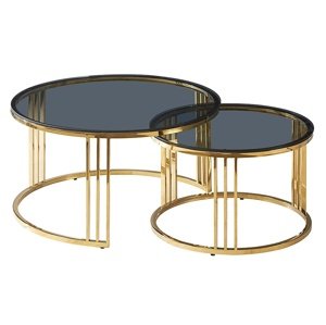 Konferenční stolek 2 ks VIENNA Zlatá,Konferenční stolek 2 ks VIENNA Zlatá