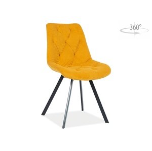 Otočná jídelní židle VALENTE Žlutá,Otočná jídelní židle VALENTE Žlutá
