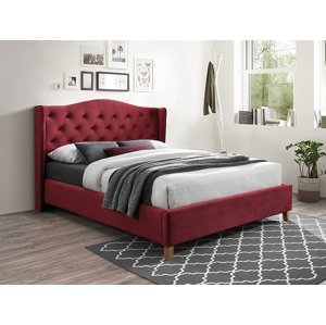 Postel ASPEN VELVET 160 Vínová,Postel ASPEN VELVET 160 Vínová