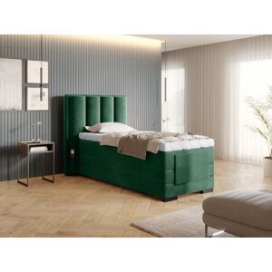 Elektrická polohovací boxspringová postel VERONA 90 Lukso 35 - tmavě zelená,Elektrická polohovací boxspringová postel VERONA 90 Lukso 35 - tmavě zelen