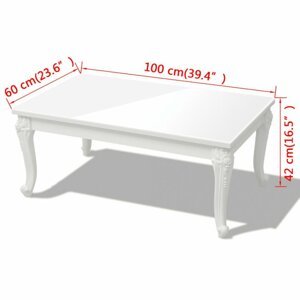 Konferenční stolek bílá vysoký lesk Dekorhome 100x60x42 cm,Konferenční stolek bílá vysoký lesk Dekorhome 100x60x42 cm