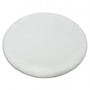 Kulatý koberec BUNNY bílá, imitace králíčí kožešiny (Velikost: kruh 160 cm)