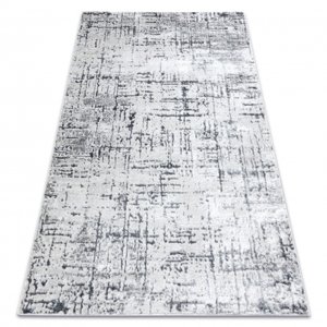 Moderní MEFE koberec  8722 Pásy vintage - Strukturální, dvě úrovně rouna šedá / bílá (Velikost: 180x270 cm)