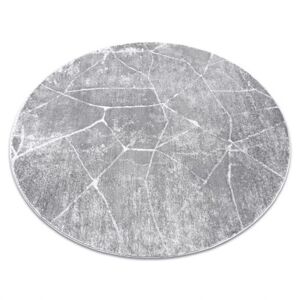 Moderní MEFE koberec kulatý 2783 Mramor - Strukturální, dvě úrovně rouna šedá (Velikost: kruh 120 cm)