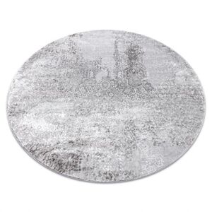 Moderní MEFE koberec kulatý 8731 Vintage - Strukturální, dvě úrovně rouna šedá (Velikost: kruh 120 cm)