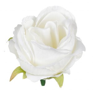 Růže, barva bílá. Květina umělá vazbová. Cena za balení 6 kusů. KN7003 WT, sada 4 ks