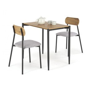 Sada NANDO stůl + 2 židle, přírodní / černá
