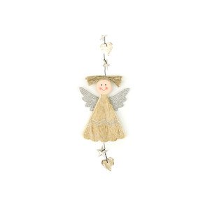 Andělíček, závěsná dřevěná vánoční dekorace ZA8609, sada 6 ks