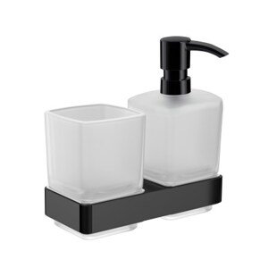EMCO CONCEPT BLACK dávkovač tekutého mýdla, se skleničkou, nástěnný, sklo, černá