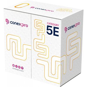 Kabel Conexpro FTP kabel ekonomy venkovní, CAT5e, PE, 24AWG, 305m, černý