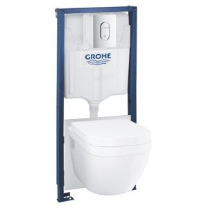 GROHE RAPID SL sada 5v1 předstěnový modul pro WC + závěsné WC + tlačítko, stavební výška 1,13 M