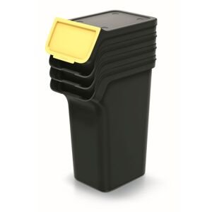 Odpadkový koš STACKBOX Q SET recyklovaně černý, objem 4 x 25l
