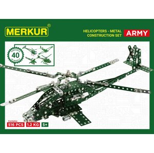 Stavebnice Merkur Helikopter Set, 515 dílů, 40 modelů