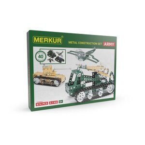 Stavebnice Merkur Army Set, 674 dílů, 40 modelů