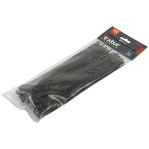 EXTOL PREMIUM pásky stahovací 300x4,8mm, 100ks, černá