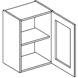 W40WP h. vitrína 1-dvéřová NORA hruška čiré sklo