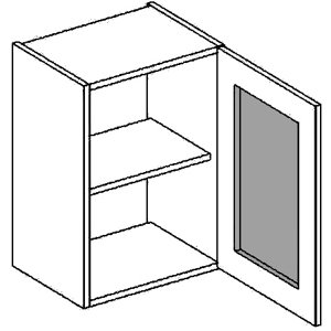 W40WPMR h. vitrína 1-dvéřová PREMIUM olše mraž. sklo